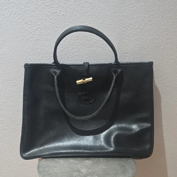 Longchamp Black Satchel with Structured Design - Picture 1 of 9